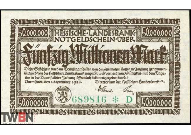 Darmstadt 50.000.000 Mark 1923