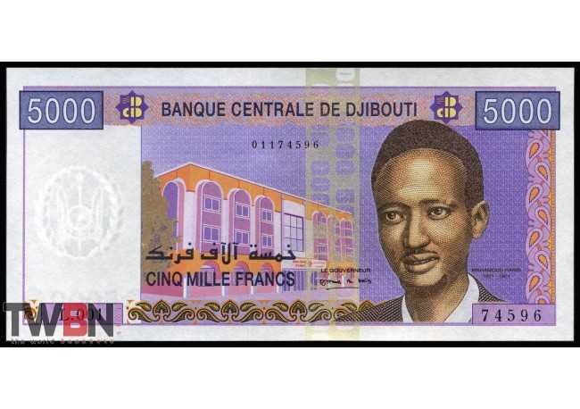 UNC P-44 2002 DJIBOUTI 5,000 5000 Francs
