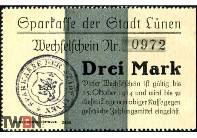 Lünen 3 Mark 1914