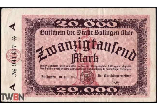 Solingen 20,000 marks 1923