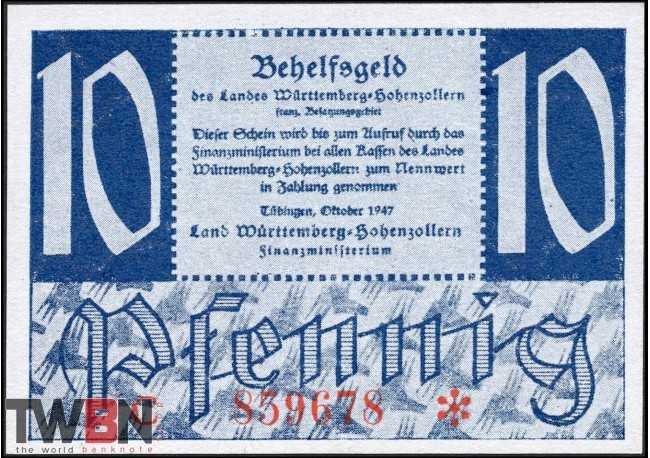 Alemania - Wurtemberg-Hohenzollern P-S1008b