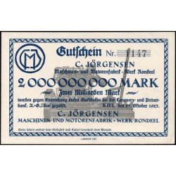 Kiel - C. Jörgensen 2 mil millones de marcos 1923