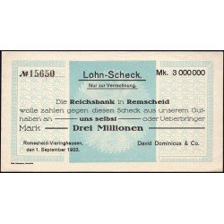 Remscheid - David Dominicus 3 million marks 1923