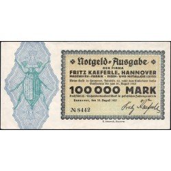 Ганновер - Fritz Kaeferle 100000 марок 15.08.1923