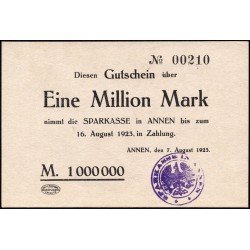Аннен (Annen) 1 миллионная марка 07.08.1923 г.