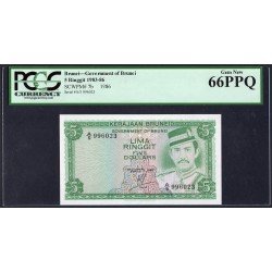 Brunei P- 7b_1986_PCGS66